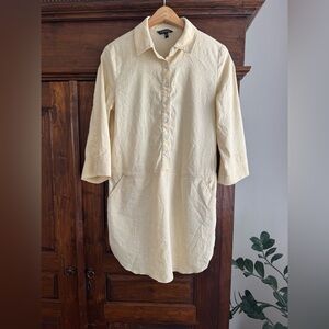 Conrad C Collection Butter Yellow Linen Blend Utility Dress